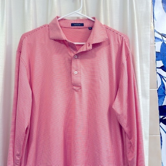 NWOT Turtleson Polyester & Spandex Carter Stripe Long Sleeve Athletic Polo Sz M - Picture 3 of 8